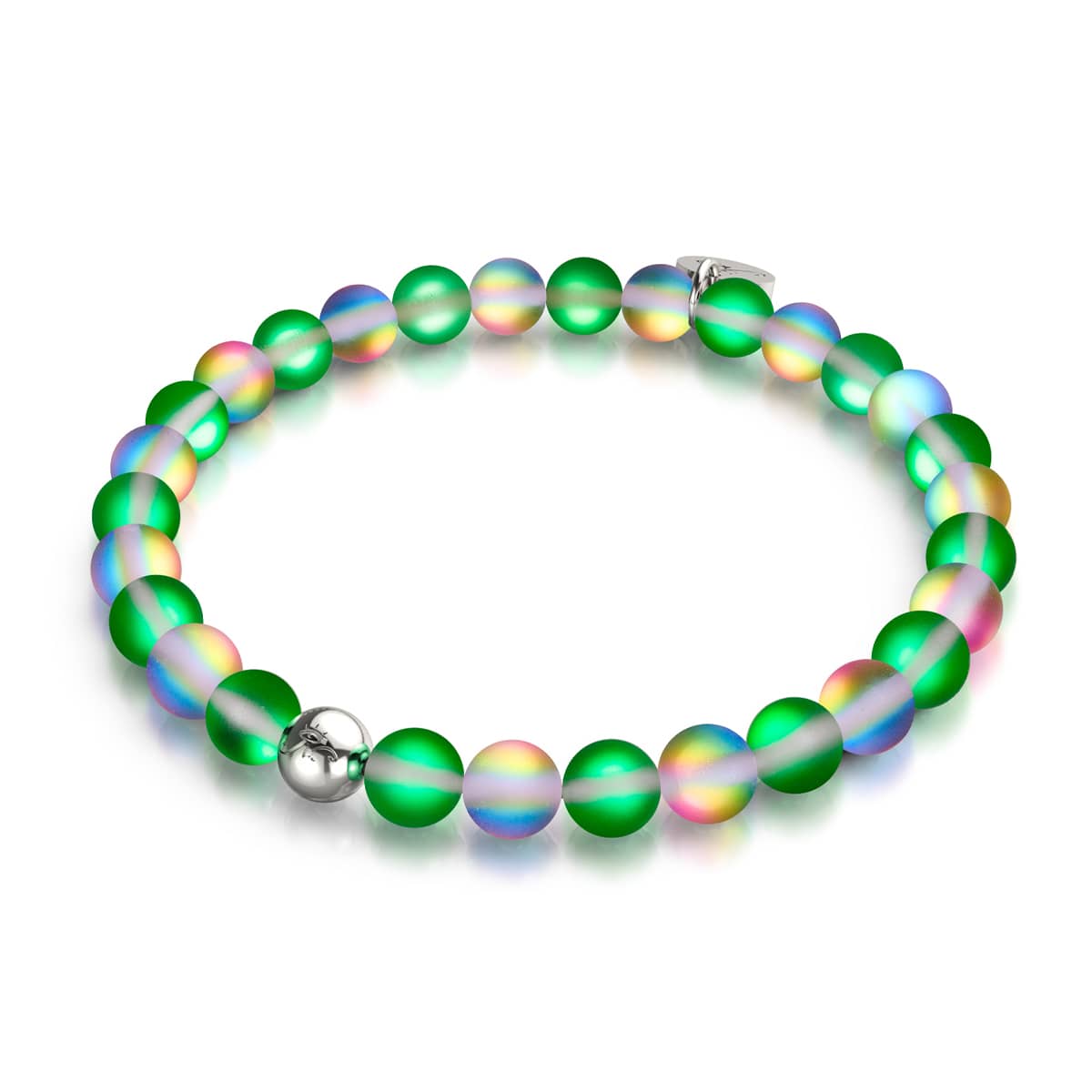 Einhorn Grün | Silber | Meerjungfrau Glasperlenarmband